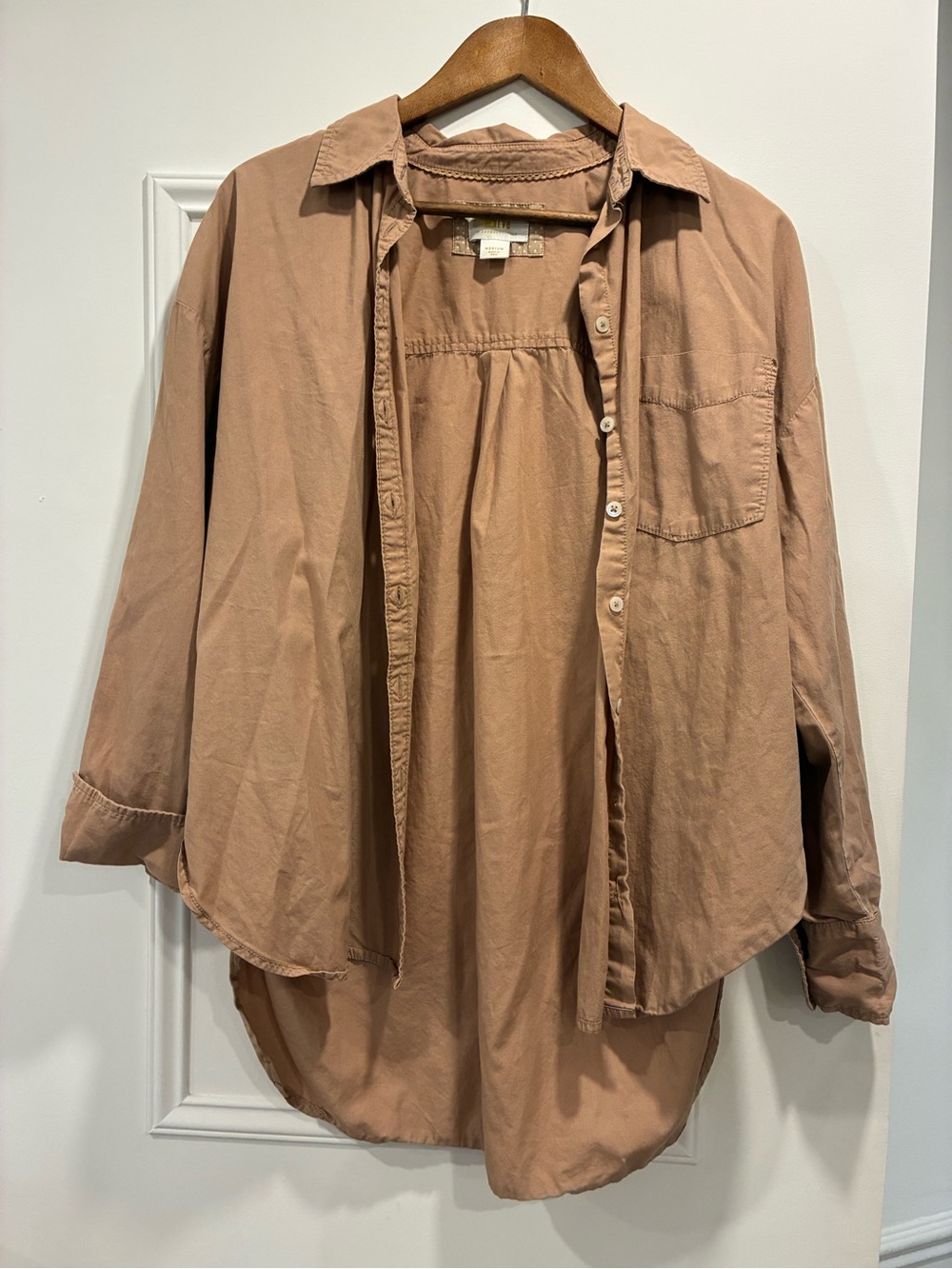 Anthropologie Rosewood-Pink Button Front Blouse